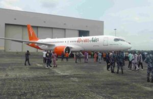 Ibom Air’s first brand new Airbus A220-300 touches down in Uyo