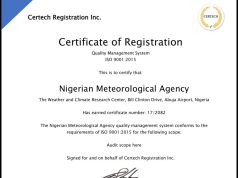 NiMet Achieves ISO 9001: 2015 Certification for Aeronautical Met. Services at Yola, Osubi, Owerri Airports