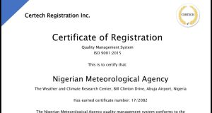 NiMet Achieves ISO 9001: 2015 Certification for Aero-Met Services at Yola, Osubi, Owerri Airports