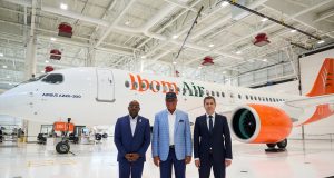 Gov. Eno Leads Pre-Delivery Inspection of Ibom Air’s Third Airbus A220-300 Aircraft in Canada